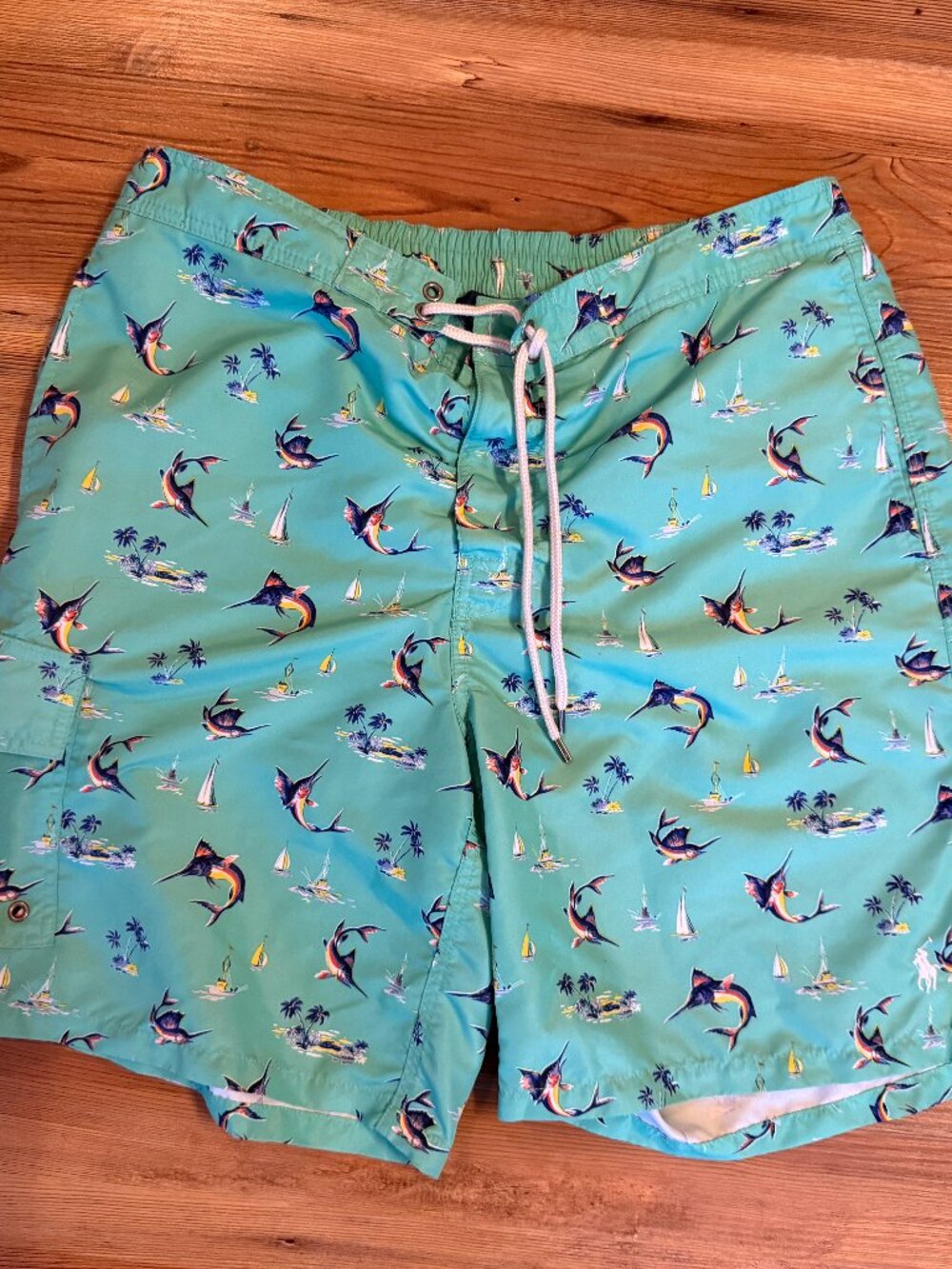 Polo Ralph Lauren Swim Trunks Swimsuit - Large - Swordfish, Aloha, Floral